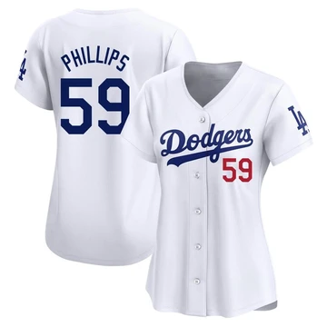 Women's Los Angeles Dodgers Evan Phillips ＃59 White Limited Home Jersey