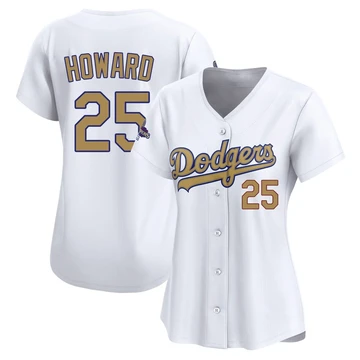 Women's Los Angeles Dodgers Frank Howard ＃25 Gold Limited White 2025 Collection Jersey