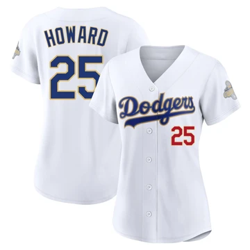 Women's Los Angeles Dodgers Frank Howard ＃25 Gold Limited White 2026 Collection Stadium Jersey