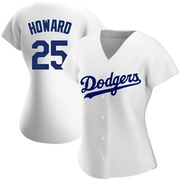Women's Los Angeles Dodgers Frank Howard ＃25 White Authentic Home Jersey
