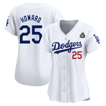 Women's Los Angeles Dodgers Frank Howard ＃25 White Limited Home 2024 World Series Jersey
