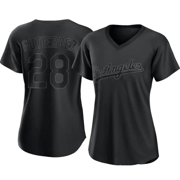 Women's Los Angeles Dodgers Franklin Gutierrez ＃28 Black Replica Pitch Fashion Jersey