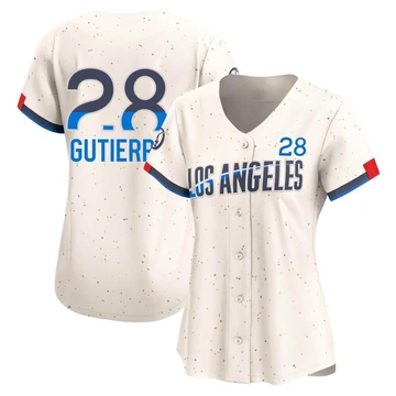 Women's Los Angeles Dodgers Franklin Gutierrez ＃28 Cream Limited 2024 City Connect Jersey