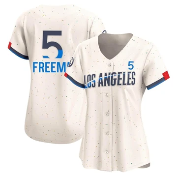 Women's Los Angeles Dodgers Freddie Freeman ＃5 Cream Limited 2024 City Connect Jersey