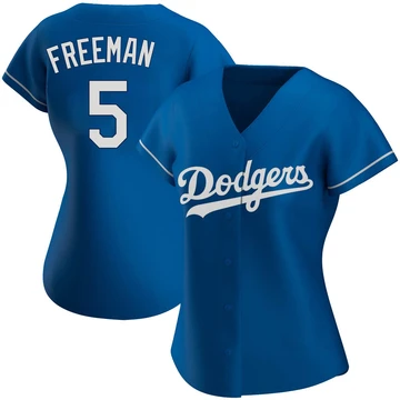 Women's Los Angeles Dodgers Freddie Freeman ＃5 Royal Replica Alternate Jersey
