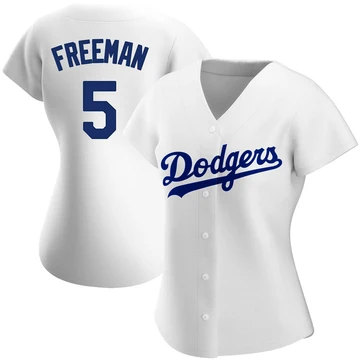 Women's Los Angeles Dodgers Freddie Freeman ＃5 White Authentic Home Jersey