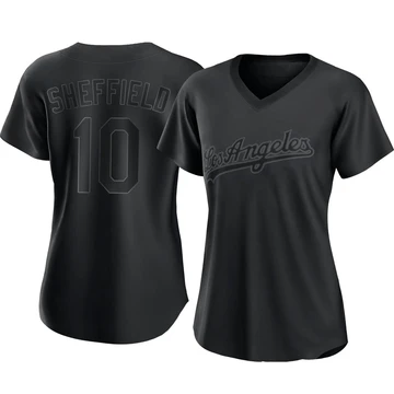 Women's Los Angeles Dodgers Gary Sheffield ＃10 Black Replica Pitch Fashion Jersey
