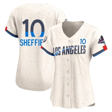 Women's Los Angeles Dodgers Gary Sheffield ＃10 Cream Limited 2024 City Connect World Series Champions Jersey