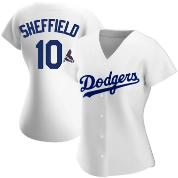 Women's Los Angeles Dodgers Gary Sheffield ＃10 White Authentic Home 2024 World Series Champions Jersey
