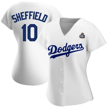 Women's Los Angeles Dodgers Gary Sheffield ＃10 White Replica Home 2024 World Series Jersey