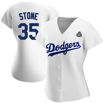 Women's Los Angeles Dodgers Gavin Stone ＃35 White Authentic Home 2024 World Series Jersey