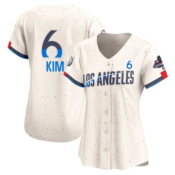 Women's Los Angeles Dodgers Hyeseong Kim ＃6 Cream Limited 2024 City Connect World Series Champions Jersey