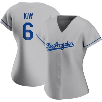 Women's Los Angeles Dodgers Hyeseong Kim ＃6 Gray Authentic Road Jersey