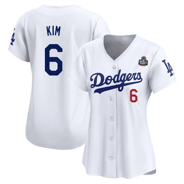 Women's Los Angeles Dodgers Hyeseong Kim ＃6 White Limited Home 2024 World Series Jersey