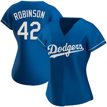 Women's Los Angeles Dodgers Jackie Robinson ＃42 Royal Replica Alternate Jersey
