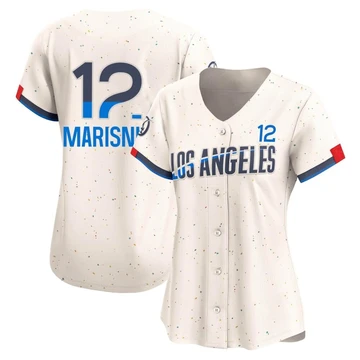 Women's Los Angeles Dodgers Jake Marisnick ＃12 Cream Limited 2024 City Connect Jersey