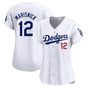 Women's Los Angeles Dodgers Jake Marisnick ＃12 White Limited Home Jersey