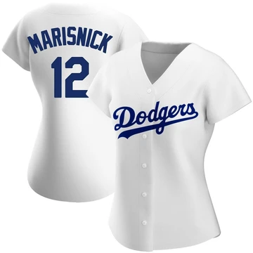 Women's Los Angeles Dodgers Jake Marisnick ＃12 White Replica Home Jersey