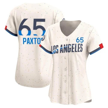 Women's Los Angeles Dodgers James Paxton ＃65 Cream Limited 2024 City Connect Jersey