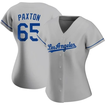 Women's Los Angeles Dodgers James Paxton ＃65 Gray Authentic Road Jersey