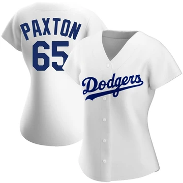 Women's Los Angeles Dodgers James Paxton ＃65 White Replica Home Jersey