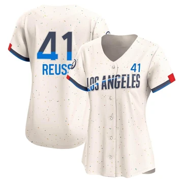 Women's Los Angeles Dodgers Jerry Reuss ＃41 Cream Limited 2024 City Connect Jersey