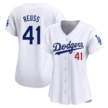 Women's Los Angeles Dodgers Jerry Reuss ＃41 White Limited Home Jersey