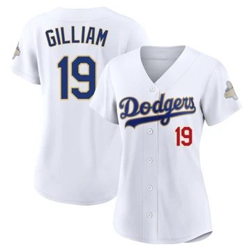 Women's Los Angeles Dodgers Jim Gilliam ＃19 Gold Limited White 2026 Collection Stadium Jersey