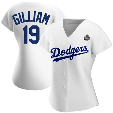 Women's Los Angeles Dodgers Jim Gilliam ＃19 White Authentic Home 2024 World Series Jersey