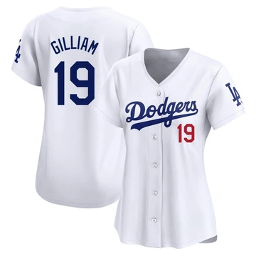 Women's Los Angeles Dodgers Jim Gilliam ＃19 White Limited Home Jersey