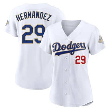 Women's Los Angeles Dodgers Jonathan Hernandez ＃29 Gold Limited White 2026 Collection Stadium Jersey