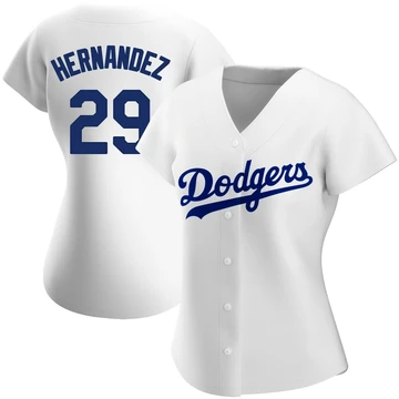 Women's Los Angeles Dodgers Jonathan Hernandez ＃29 White Replica Home Jersey