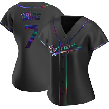 Women's Los Angeles Dodgers Julio Urias ＃7 Black Replica Holographic Alternate Jersey