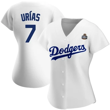 Women's Los Angeles Dodgers Julio Urias ＃7 White Authentic Home 2024 World Series Jersey
