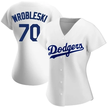 Women's Los Angeles Dodgers Justin Wrobleski ＃70 White Replica Home Jersey