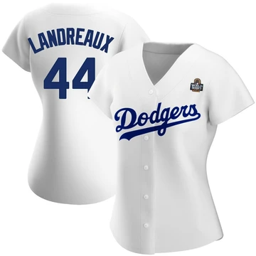 Women's Los Angeles Dodgers Ken Landreaux ＃44 White Authentic Home 2024 World Series Jersey