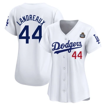 Women's Los Angeles Dodgers Ken Landreaux ＃44 White Limited Home 2024 World Series Jersey