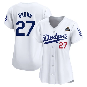 Women's Los Angeles Dodgers Kevin Brown ＃27 White Limited Home 2024 World Series Jersey