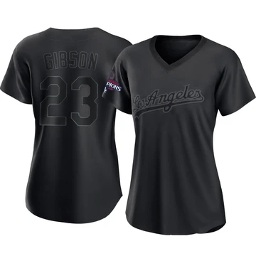 Women's Los Angeles Dodgers Kirk Gibson ＃23 Black Authentic Pitch Fashion 2024 World Series Champions Jersey