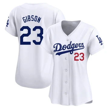 Women's Los Angeles Dodgers Kirk Gibson ＃23 White Limited Home Jersey