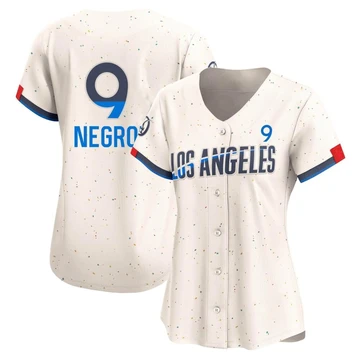 Women's Los Angeles Dodgers Kristopher Negron ＃9 Cream Limited 2024 City Connect Jersey