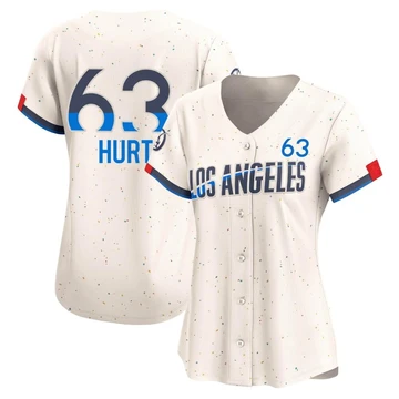 Women's Los Angeles Dodgers Kyle Hurt ＃63 Cream Limited 2024 City Connect Jersey