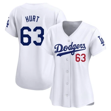 Women's Los Angeles Dodgers Kyle Hurt ＃63 White Limited Home Jersey
