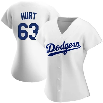 Women's Los Angeles Dodgers Kyle Hurt ＃63 White Replica Home Jersey