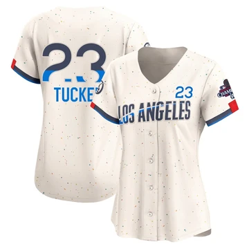 Women's Los Angeles Dodgers Kyle Tucker ＃23 Cream Limited 2024 City Connect World Series Champions Jersey