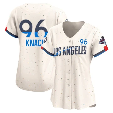 Women's Los Angeles Dodgers Landon Knack ＃96 Cream Limited 2024 City Connect World Series Champions Jersey