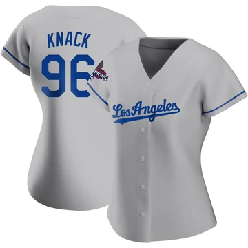 Women's Los Angeles Dodgers Landon Knack ＃96 Gray Authentic Road 2024 World Series Champions Jersey
