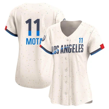 Women's Los Angeles Dodgers Manny Mota ＃11 Cream Limited 2024 City Connect Jersey