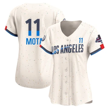 Women's Los Angeles Dodgers Manny Mota ＃11 Cream Limited 2024 City Connect World Series Champions Jersey