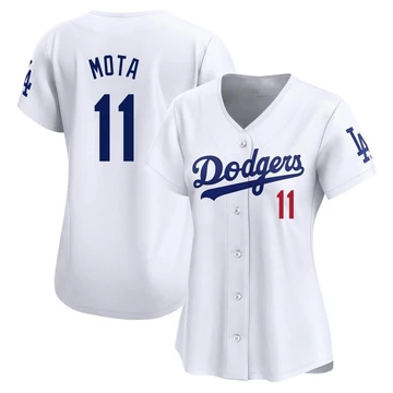Women's Los Angeles Dodgers Manny Mota ＃11 White Limited Home Jersey
